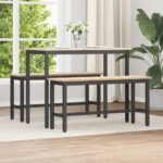 vidaXL Jedálenské lavice 2 pcs Prírodná 100 x 32,5 x 49 cm