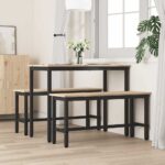 vidaXL Jedálenské lavice 2 pcs Prírodná 100 x 32,5 x 49 cm – Obrázok 3