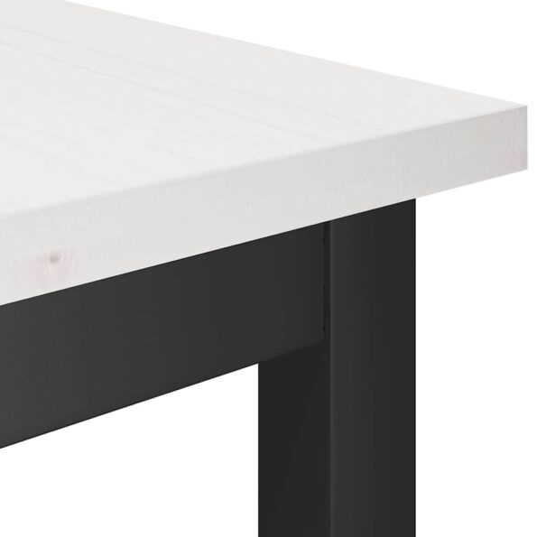 vidaXL Jedálenská lavička Biela 100 x 32,5 x 49 cm – Obrázok 6