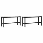 vidaXL Jedálenská lavička 2 pcs Biela 100 x 32,5 x 49 cm – Obrázok 2