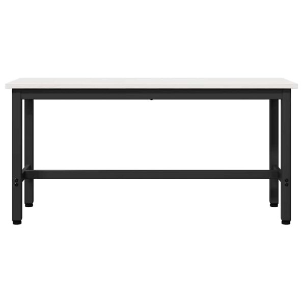 vidaXL Jedálenská lavička 2 pcs Biela 100 x 32,5 x 49 cm – Obrázok 5