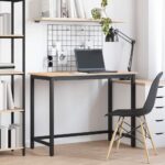 vidaXL stôl Prírodná 100 x 50 x 77 cm Inžinierske drevo a oceľ