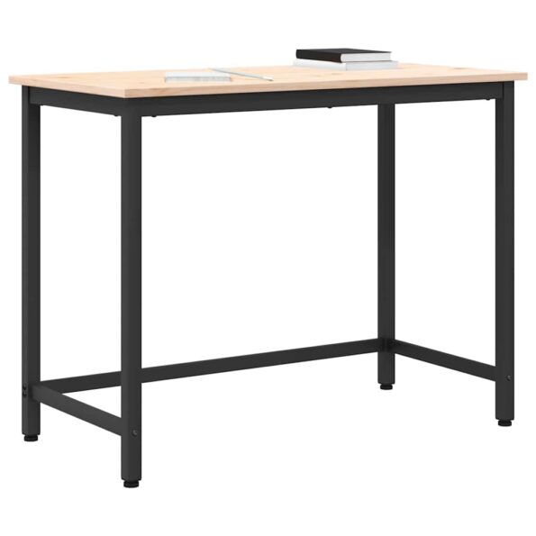 vidaXL stôl Prírodná 100 x 50 x 77 cm Inžinierske drevo a oceľ – Obrázok 3