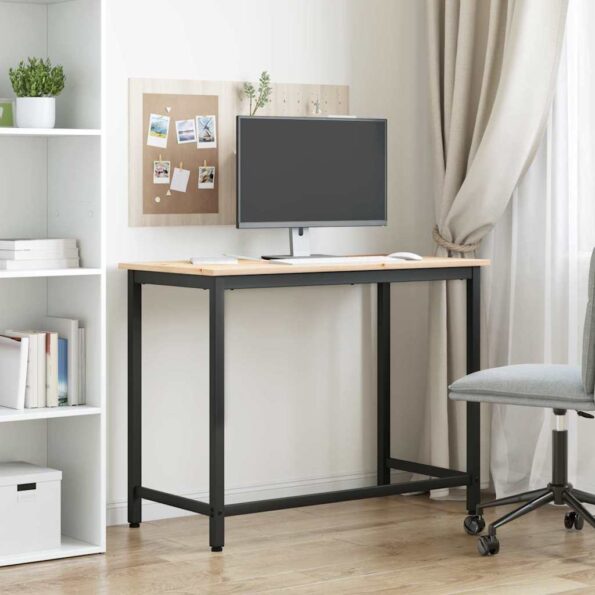 vidaXL stôl Prírodná 100 x 50 x 77 cm Inžinierske drevo a oceľ – Obrázok 4