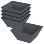 vidaXL Plastový kvetináč 5 pcs Antracit 35 x 35 x 15 cm Oceľ – Obrázok 2