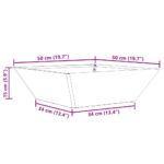 vidaXL Kovový kvetináč Olivový Kov 50 x 50 x 15 cm Štvorcový Moderný – Obrázok 13