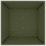 vidaXL Kovový kvetináč Olivový Kov 50 x 50 x 15 cm Štvorcový Moderný – Obrázok 9