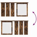 vidaXL Vešiak na stenu Tmavý dub 85 x 10 x 45 cm Kompozitné drevo – Obrázok 10