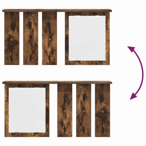 vidaXL Vešiak na stenu Tmavý dub 85 x 10 x 45 cm Kompozitné drevo – Obrázok 10