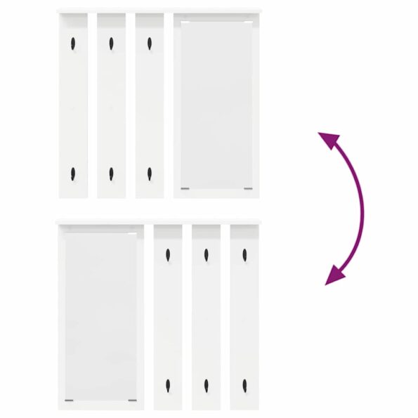 vidaXL Vešiak na stenu Biela 84 x 10 x 80 cm Kompozitné drevo – Obrázok 10