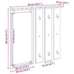 vidaXL Vešiak na stenu Biela 84 x 10 x 80 cm Kompozitné drevo – Obrázok 12