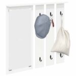 vidaXL Vešiak na stenu Biela 84 x 10 x 80 cm Kompozitné drevo – Obrázok 3