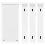 vidaXL Vešiak na stenu Biela 84 x 10 x 80 cm Kompozitné drevo – Obrázok 5