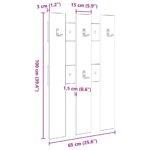 vidaXL Vešiak na stenu Čierny dub 65 x 3 x 100 cm Kompozitné drevo – Obrázok 10