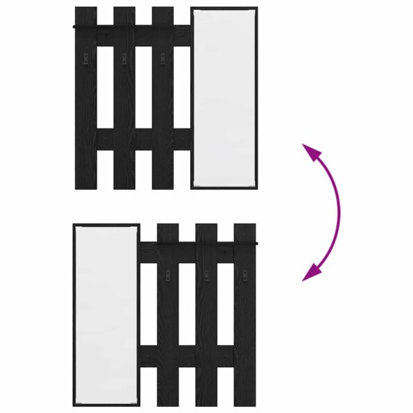 vidaXL Vešiak na stenu Čierny dub 100 x 10 x 100 cm Kompozitné drevo – Obrázok 10