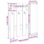 vidaXL Vešiak na stenu Čierny dub 100 x 10 x 100 cm Kompozitné drevo – Obrázok 12