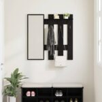 vidaXL Vešiak na stenu Čierny dub 100 x 10 x 100 cm Kompozitné drevo – Obrázok 4