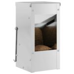 vidaXL Kŕmidlo pre králiky Strieborná 12,5 x 12,5 x 25 cm – Obrázok 3