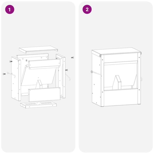vidaXL Kŕmidlo pre králiky Strieborná 20 x 12,5 x 25 cm – Obrázok 13