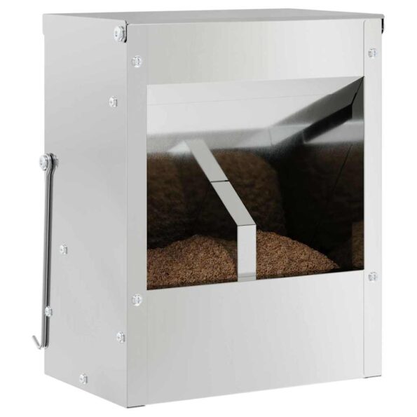 vidaXL Kŕmidlo pre králiky Strieborná 20 x 12,5 x 25 cm – Obrázok 3
