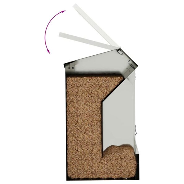 vidaXL Kŕmidlo pre králiky Strieborná 64.5 x 25.5 x 45.5 cm – Obrázok 12