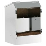 vidaXL Kŕmidlo pre králiky Strieborná 64.5 x 25.5 x 45.5 cm – Obrázok 3