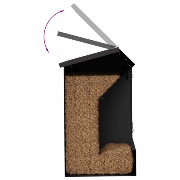 vidaXL Kŕmidlo pre králiky Čierna 64.5 x 25.5 x 45.5 cm – Obrázok 11
