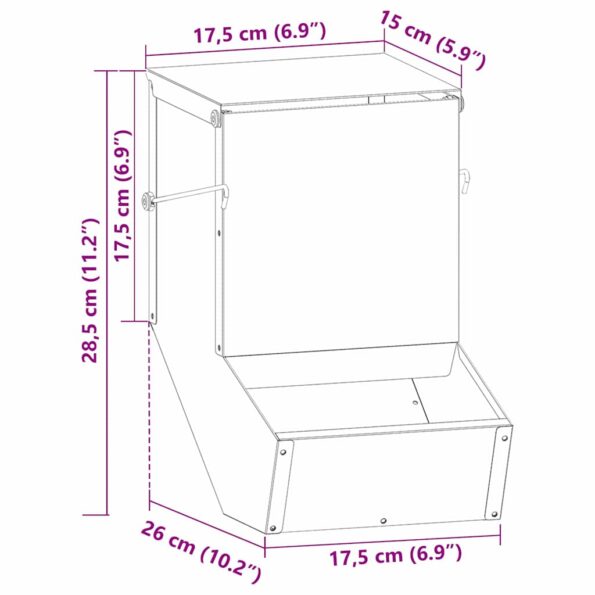 vidaXL Kŕmidlo pre králiky Čierna 17,5 x 26 x 28,5 cm – Obrázok 13