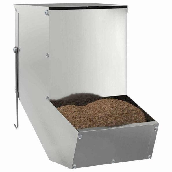 vidaXL Kŕmidlo pre králiky Strieborná 17,5 x 26 x 28,5 cm – Obrázok 3