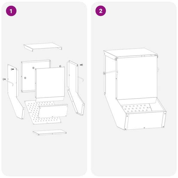 vidaXL Kŕmidlo pre králiky Strieborná 17,5 x 26 x 28,5 cm – Obrázok 12