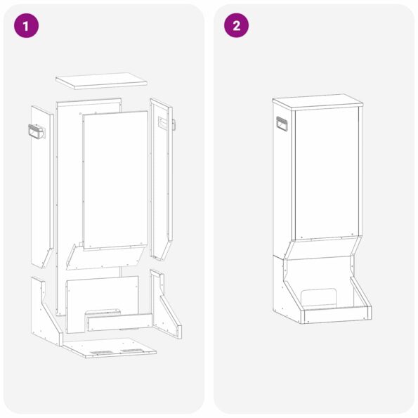 vidaXL Krmítko pre jelene Čierna 28 x 30 x 80 cm Studenokoľajná oceľ – Obrázok 12