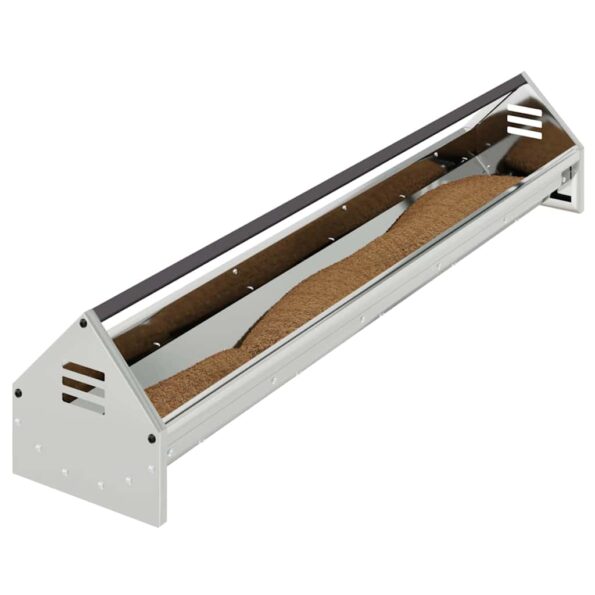 vidaXL Krmná žľab pre slede Strieborná 108 x 20,5 x 20 cm – Obrázok 3