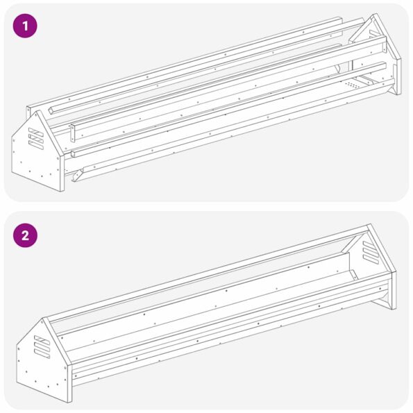 vidaXL Krmná žľab pre slede Strieborná 108 x 20,5 x 20 cm – Obrázok 8