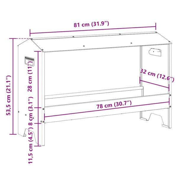 vidaXL Krmná žľab pre slede Čierna 81 x 32 x 53,5 cm – Obrázok 10