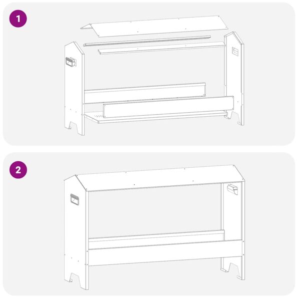 vidaXL Krmná žľab pre slede Čierna 81 x 32 x 53,5 cm – Obrázok 8