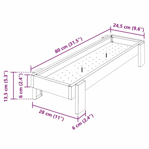 vidaXL Krmná žľab pre slede Čierna 80 x 28 x 13.5 cm – Obrázok 12