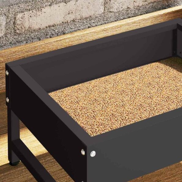 vidaXL Krmítko pre vtáky Čierna 80 x 28 x 13.5 cm Studenokoľajná oceľ – Obrázok 4