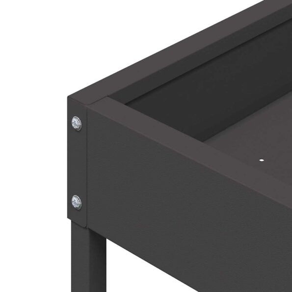 vidaXL Krmítko pre vtáky Čierna 80 x 28 x 13.5 cm Studenokoľajná oceľ – Obrázok 7