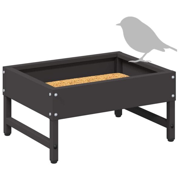 vidaXL Krmítko pre vtáky Čierna 80 x 28 x 13.5 cm Studenokoľajná oceľ – Obrázok 8