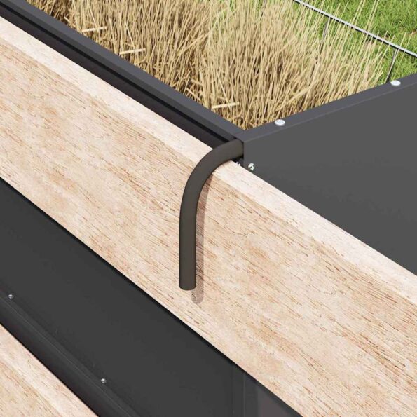 vidaXL Feeder na seno Čierna 71 x 33 x 70 cm Studenokoľajná oceľ – Obrázok 4