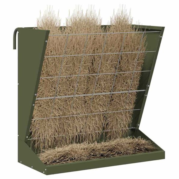 vidaXL Feeder na seno Olivová zelená 71 x 33 x 70 cm – Obrázok 3