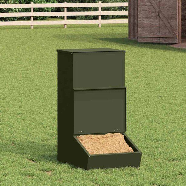874637_1.jpg vidaXL Feeder pre prasatá Olivová zelená 55 x 38 x 76 cm – Obrázok 1