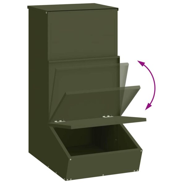 vidaXL Feeder pre prasatá Olivová zelená 55 x 38 x 76 cm – Obrázok 10