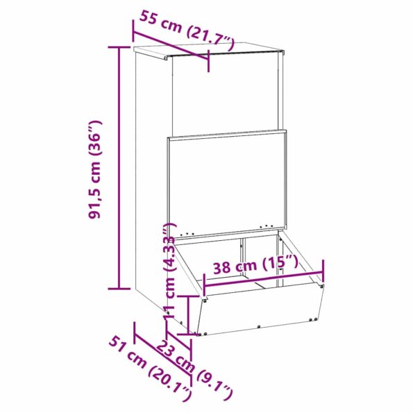 vidaXL Feeder pre prasatá Olivová zelená 55 x 38 x 76 cm – Obrázok 13