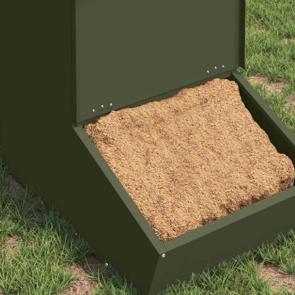 vidaXL Feeder pre prasatá Olivová zelená 55 x 38 x 76 cm – Obrázok 3