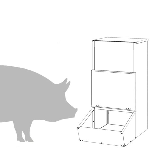 vidaXL Feeder pre prasatá Olivová zelená 55 x 38 x 76 cm – Obrázok 8