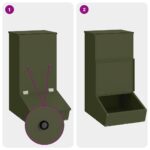 vidaXL Feeder pre prasatá Olivová zelená 55 x 38 x 76 cm – Obrázok 9