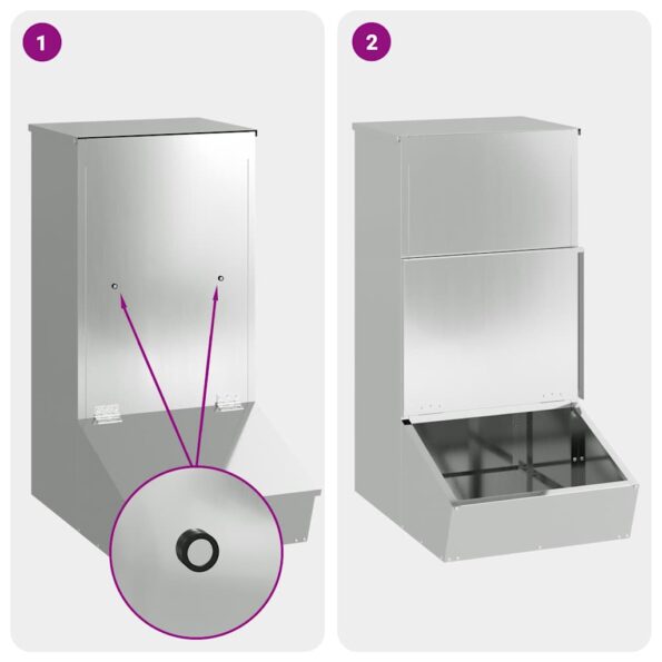 vidaXL Feeder pre prasatá Strieborná 55 x 51 x 91.5 cm – Obrázok 10