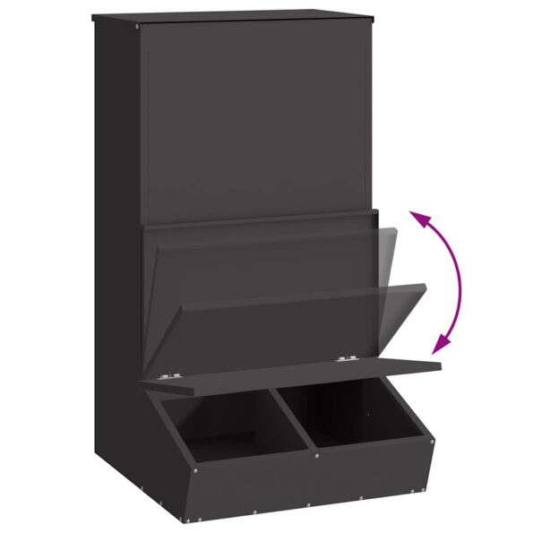 vidaXL Feeder pre prasatá Čierna 55 x 51 x 91.5 cm Studenokoľajná oceľ – Obrázok 10