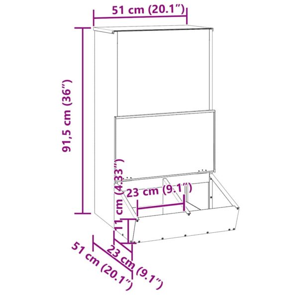 vidaXL Feeder pre prasatá Olivová zelená 55 x 51 x 91.5 cm – Obrázok 13